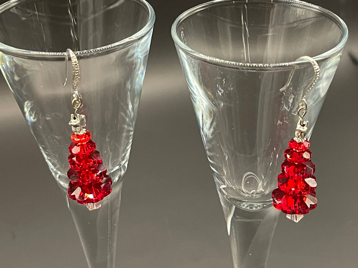 Crystal Christmas Tree - Sterling Silver Hooks