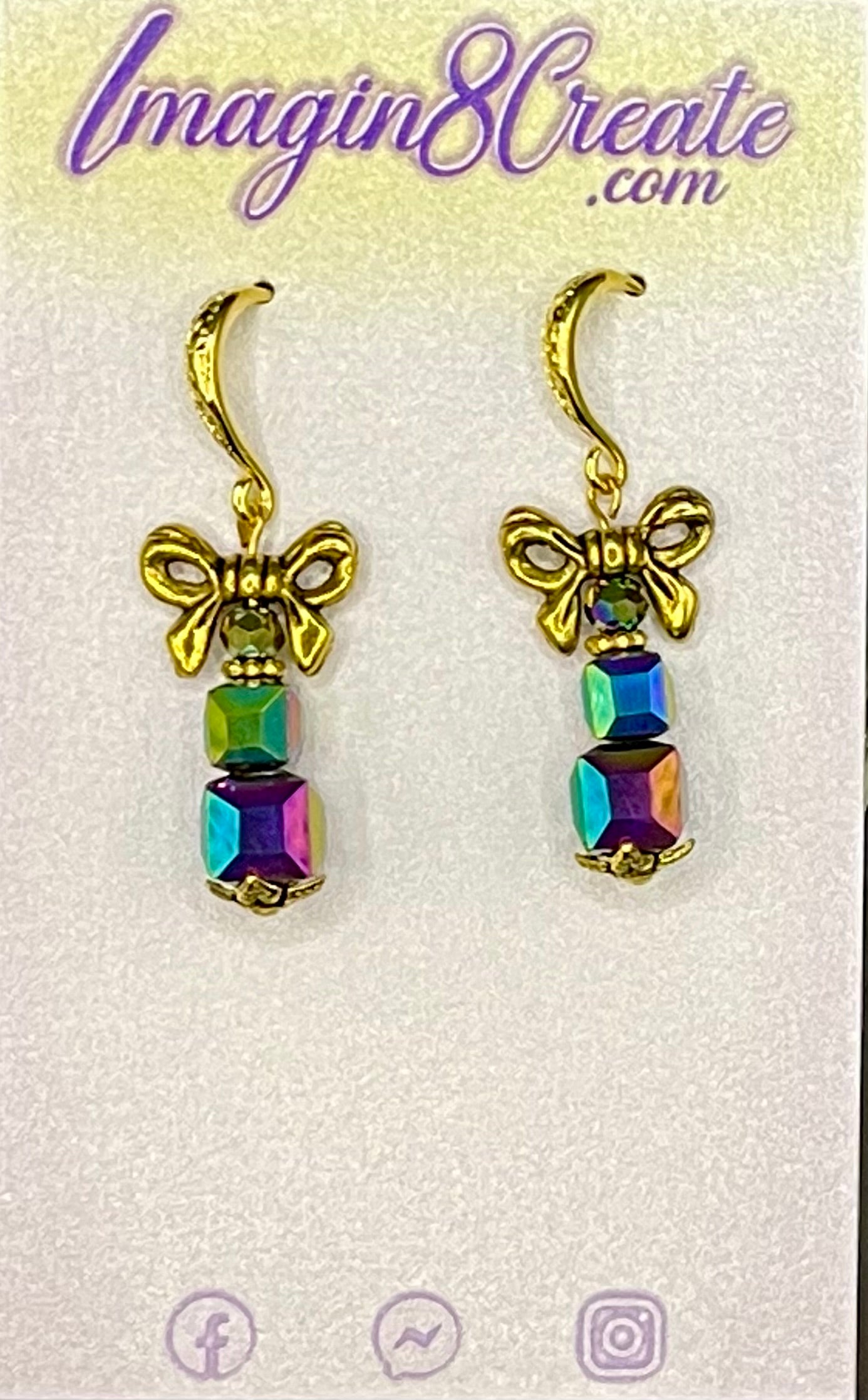 Crystal Boxed Presents Earrings - Gold Plated Hooks