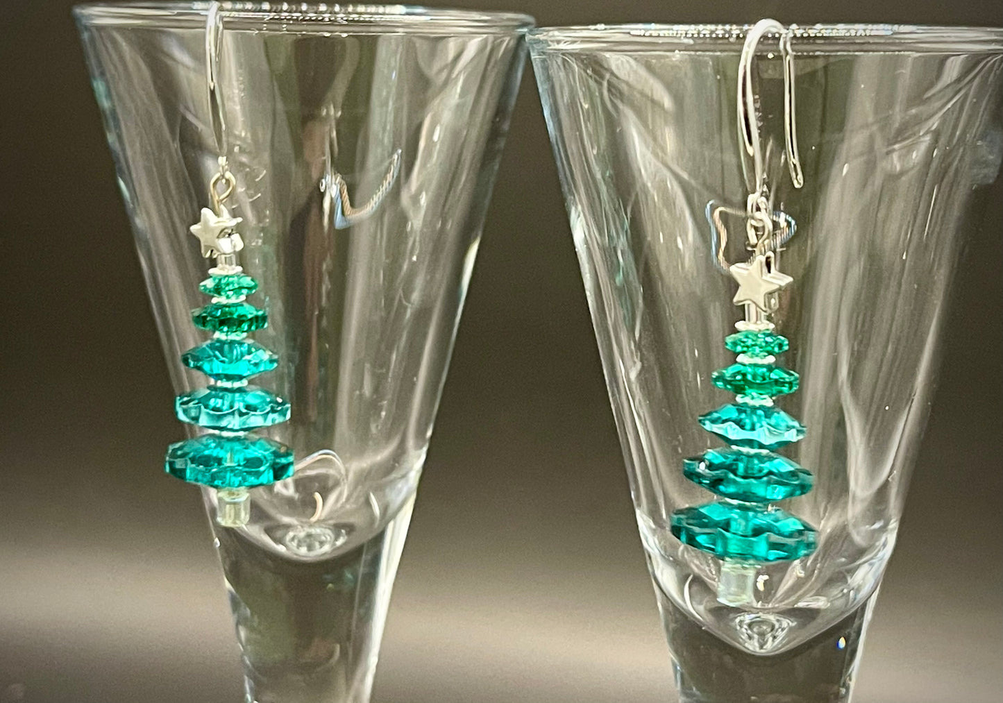 Crystal Christmas Tree - Sterling Silver Hooks