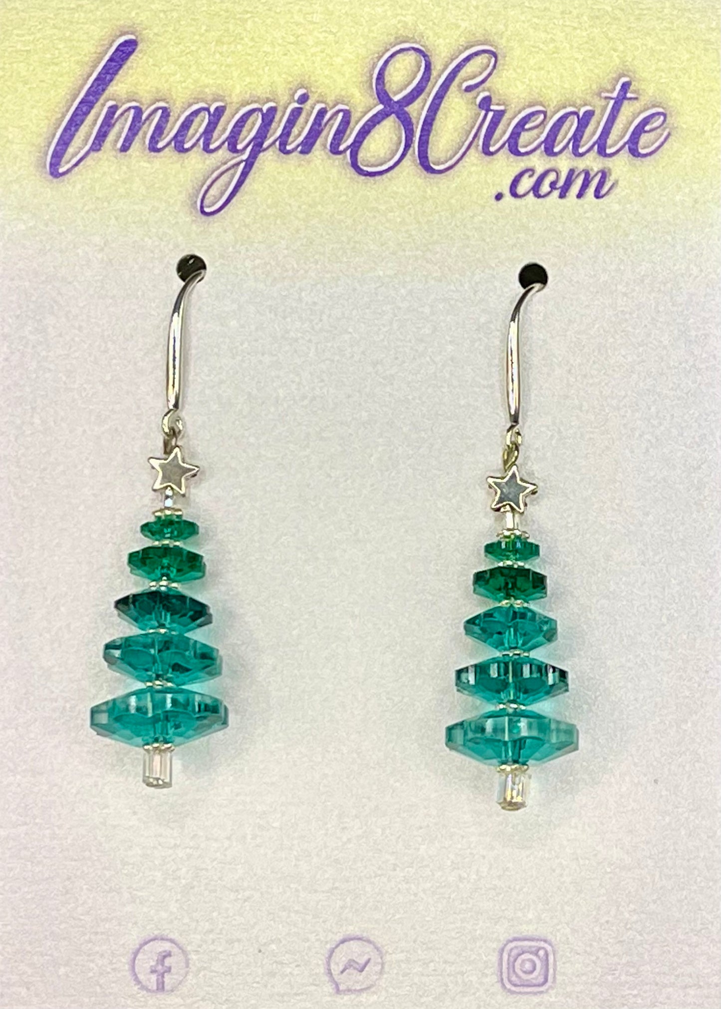 Crystal Christmas Tree - Sterling Silver Hooks