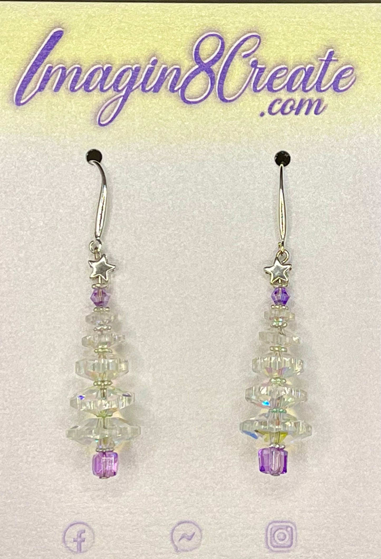 Crystal Christmas Tree - Sterling Silver Hooks