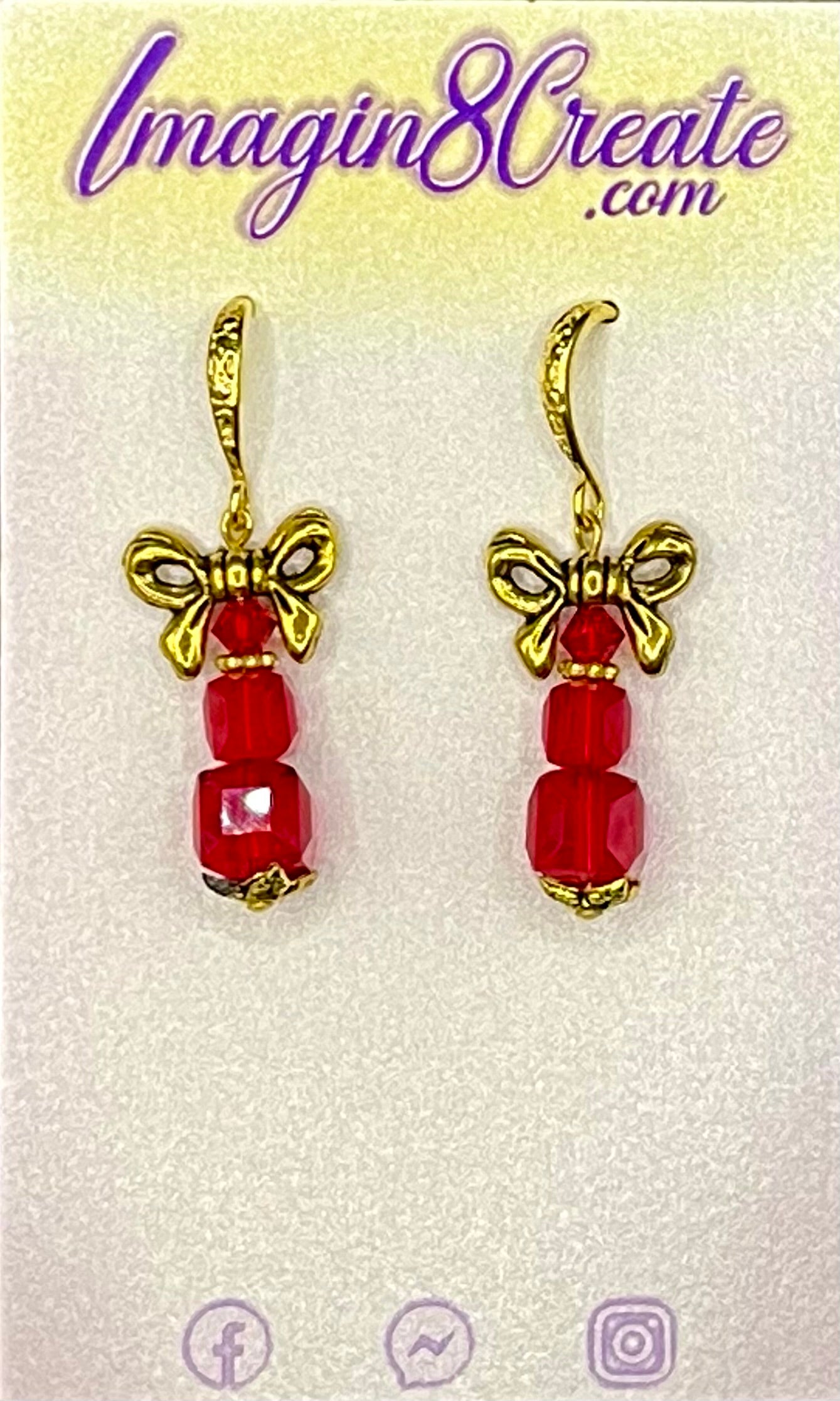 Crystal Boxed Presents Earrings - Gold Plated Hooks