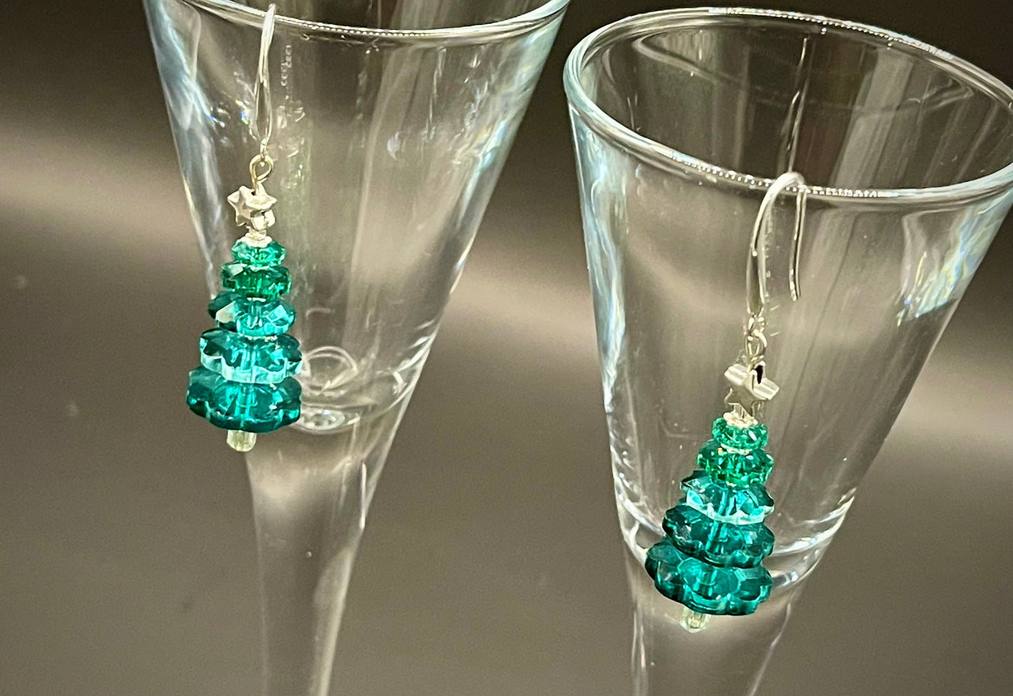 Crystal Christmas Tree - Sterling Silver Hooks